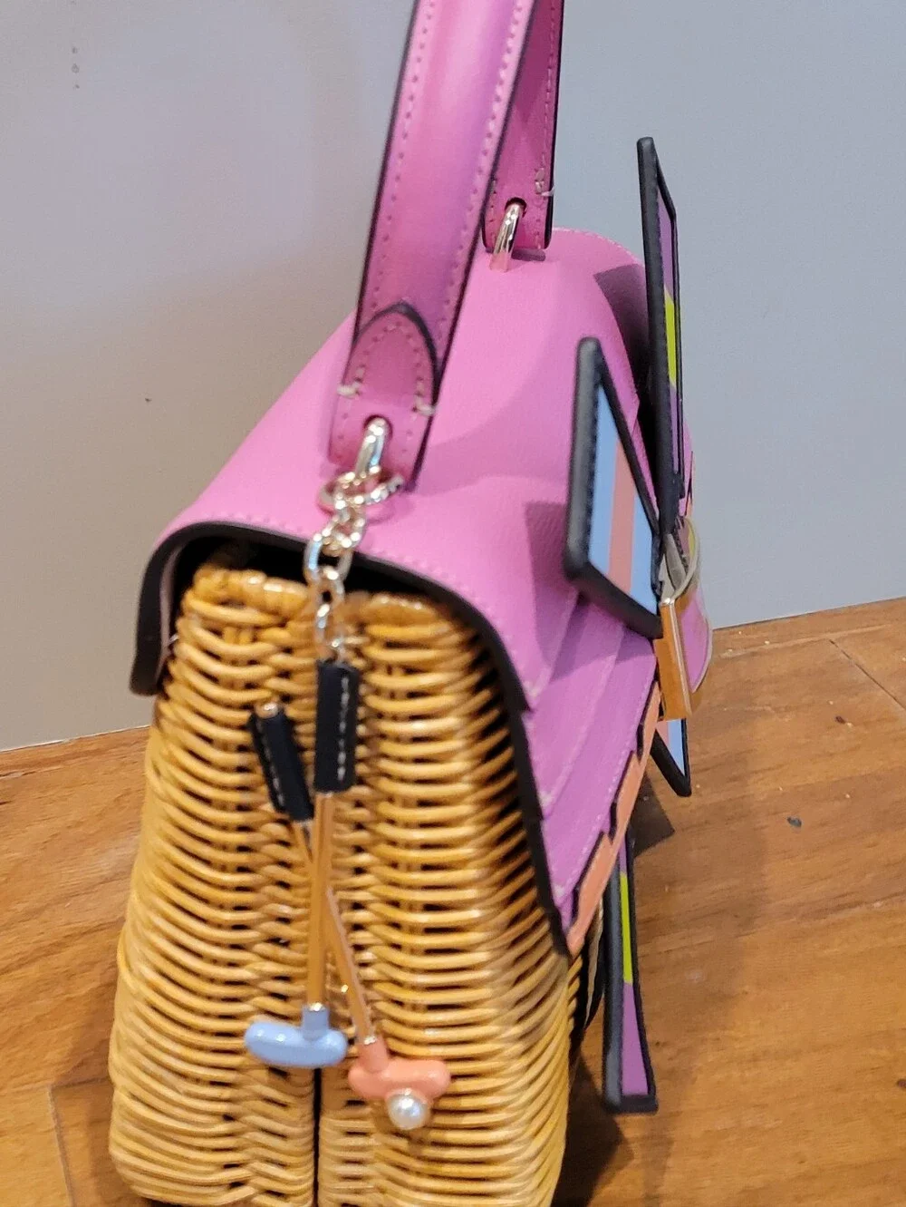 Kate Spade NY Tee Time Wicker Handbag NWT